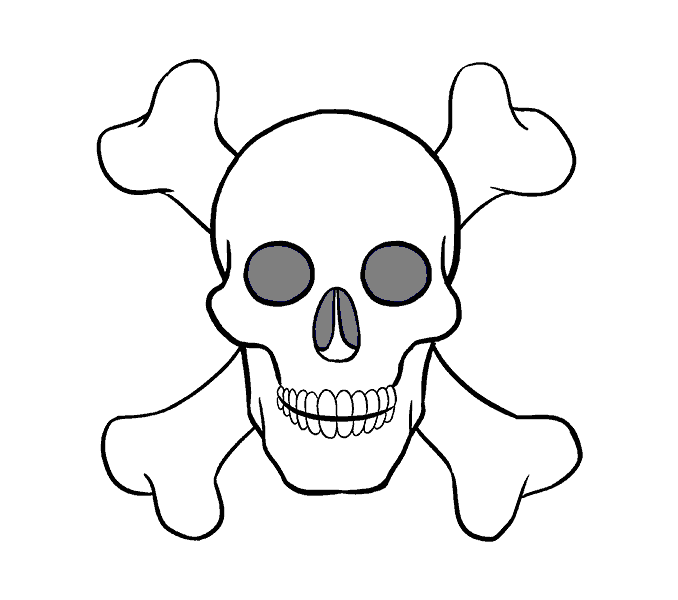Como desenhar um crânio de desenho animado