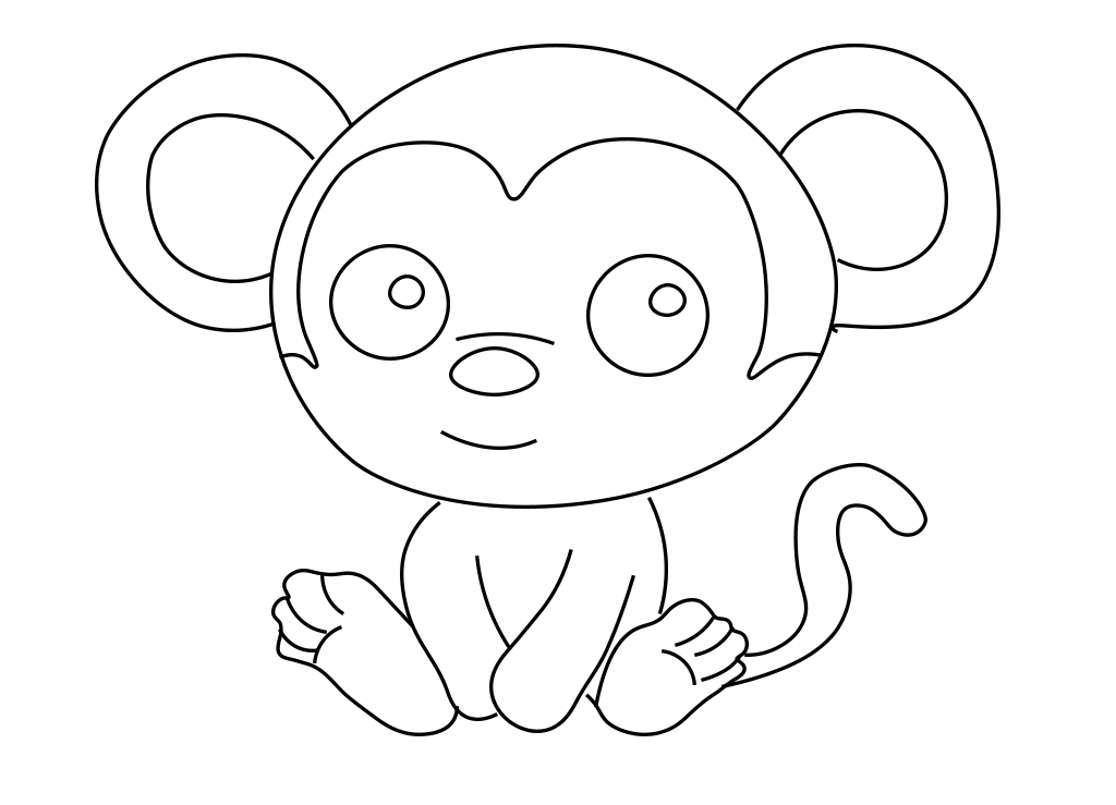 Desenho infantil estilizado de macaco