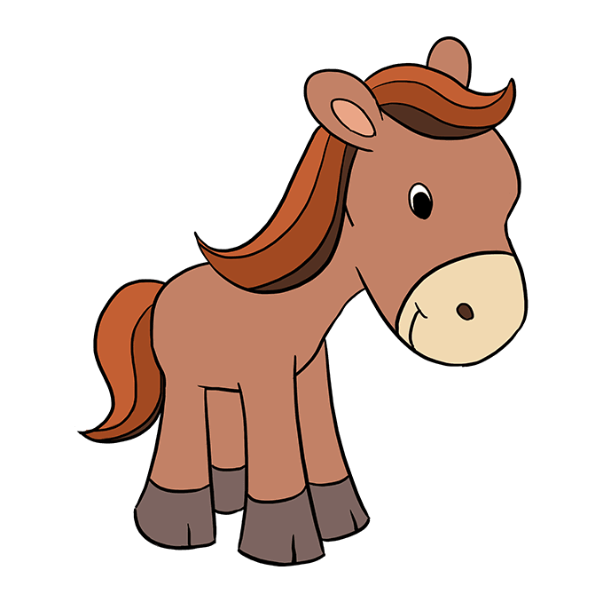 Como desenhar um cavalo FACIL passo a passo para crianças e iniciantes 3 