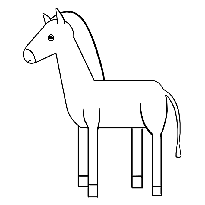 Como Desenhar Cavalo Com Ilustração De Desenho Animado Em 6 Passos Com  Fundo Branco Ilustração Stock - Ilustração de cavalo, rato: 181547373