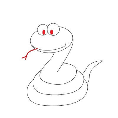 Desenho de uma cobra estilo cartoon em 6 passos muito fácil #artedigit
