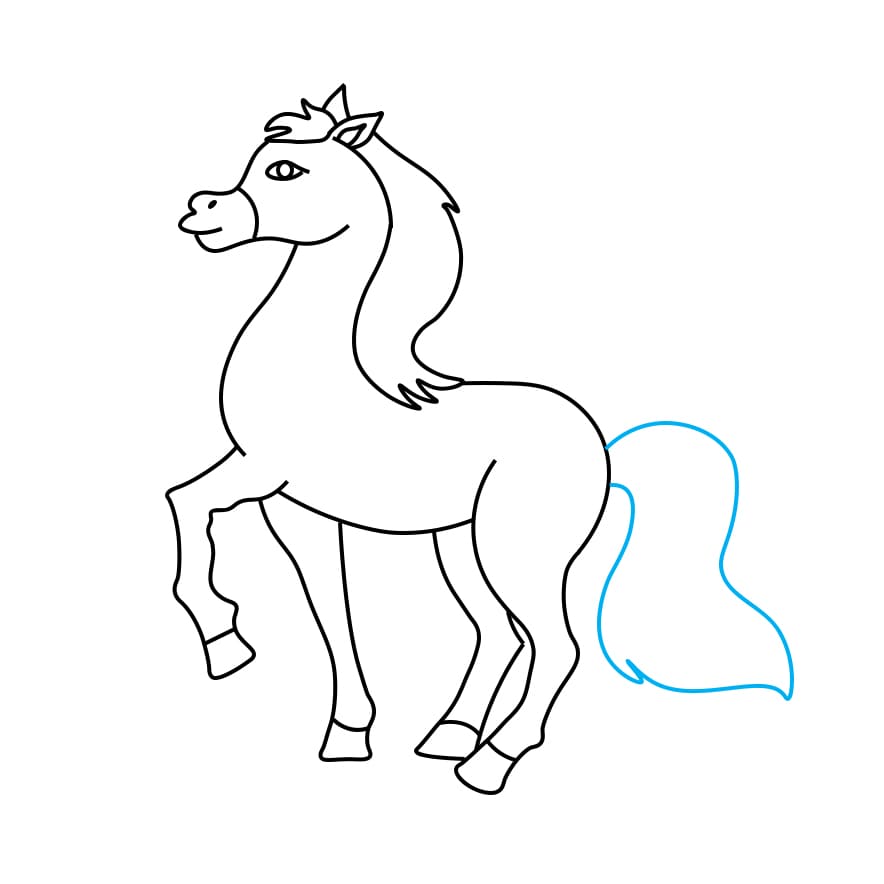 Como Desenhar Da Natureza O Desenho De Cavalo Em Pé Criação Passo