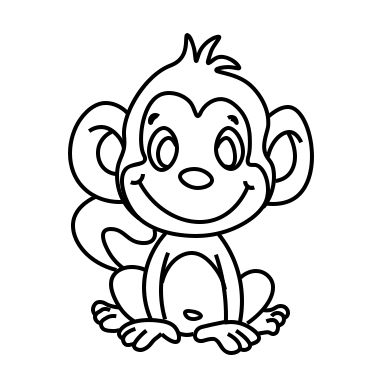 Como desenhar um macaco FACIL passo a passo para crianças e iniciantes 4 