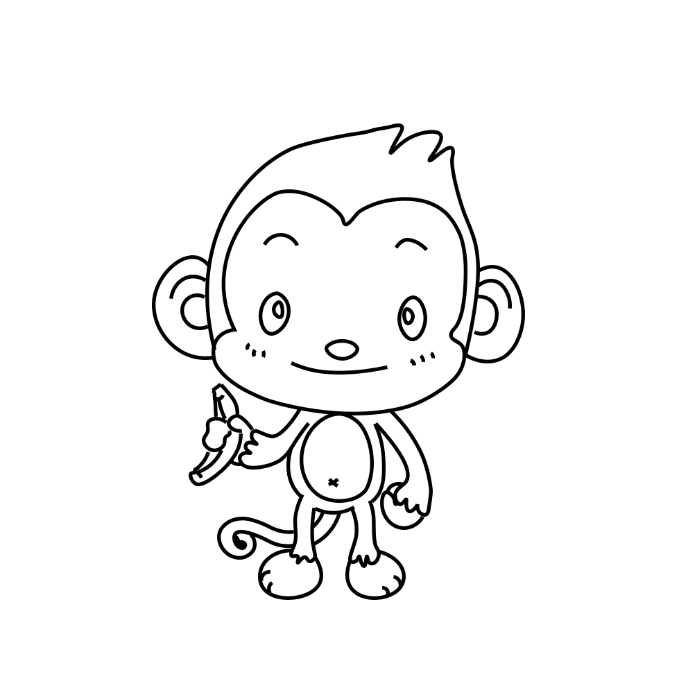 Como desenhar Macaco Bonitinho 