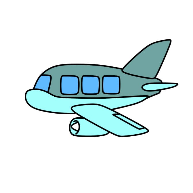 Tutorial de desenho para crianças. nível fácil. folhas de educação. como  desenhar avião