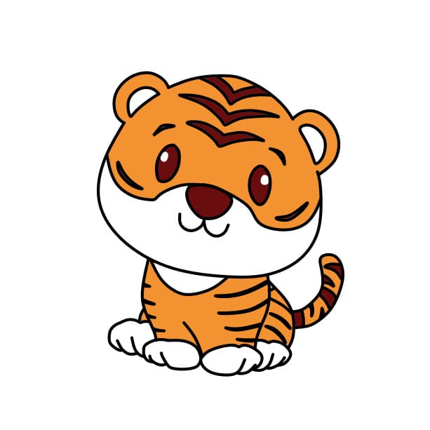 Como Desenhar Uma Ilustração Vetorial Tigre Desenhe Tigre Fácil Passo  imagem vetorial de NutkinsJ© 444607566