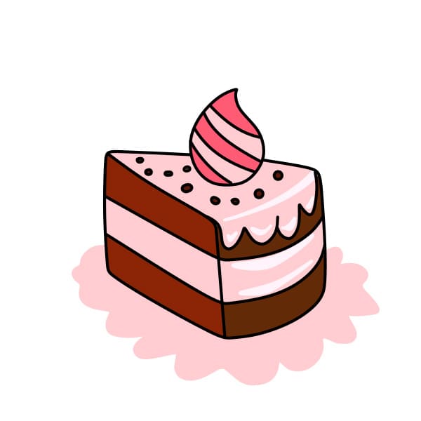Desenho de Bolo de aniversário para colorir